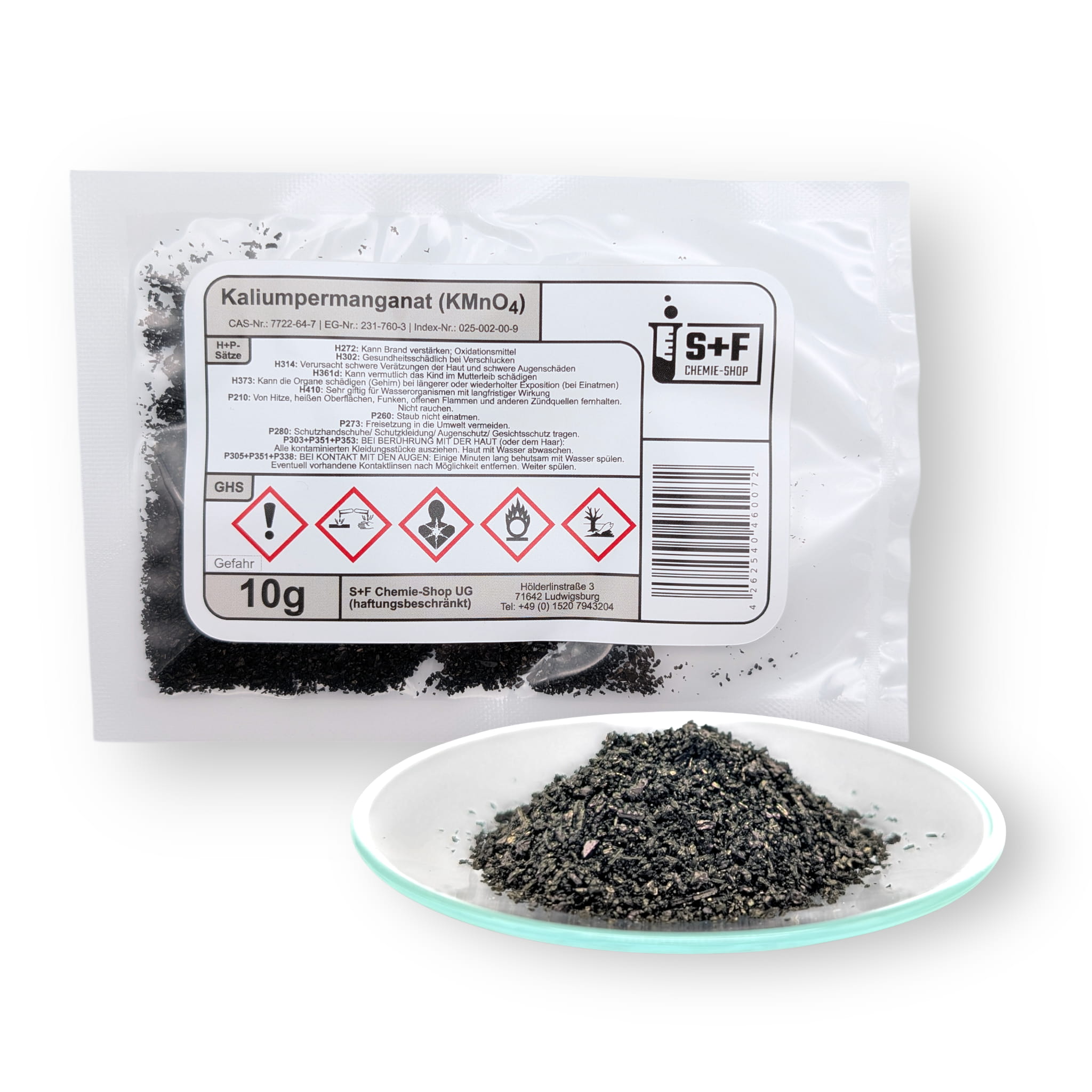 Kaliumpermanganat (KMnO₄) - S+F Chemie - Shop - Chemikalie