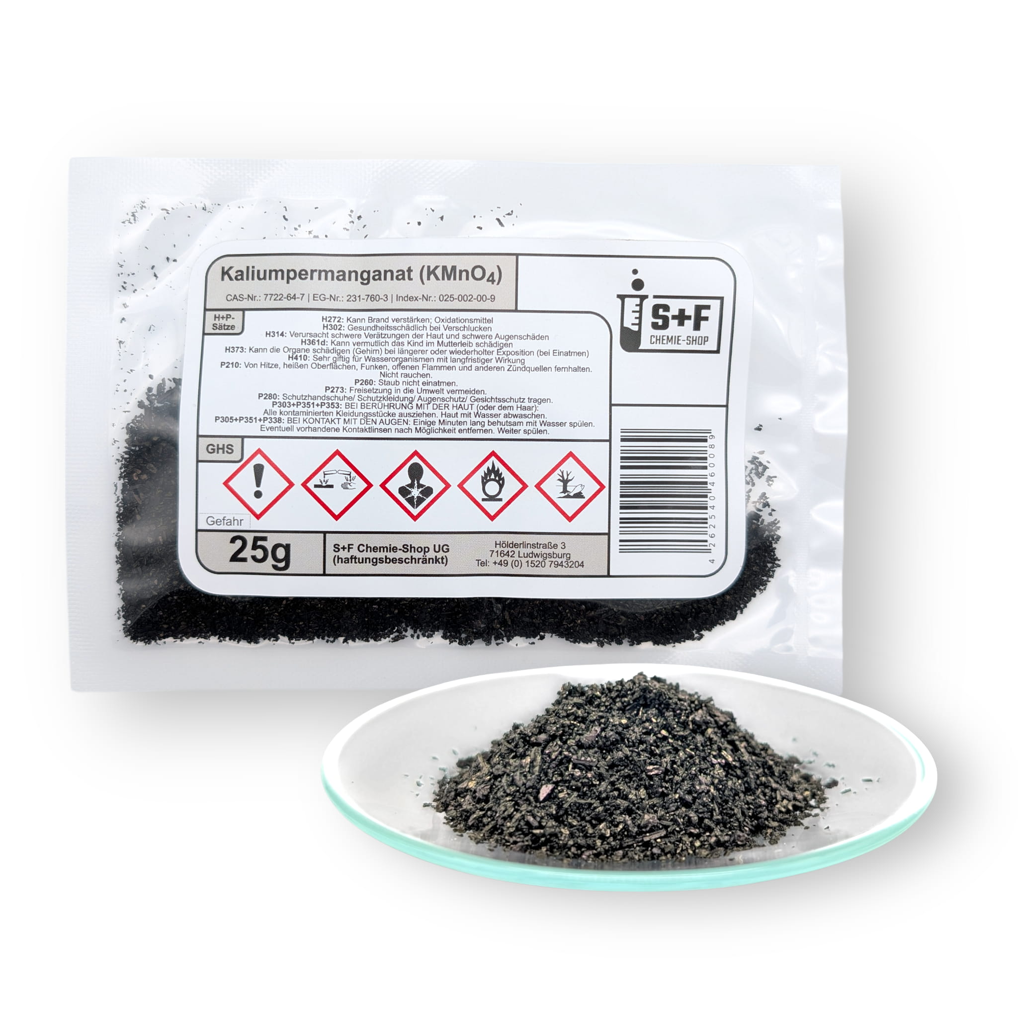 Kaliumpermanganat (KMnO₄) - S+F Chemie - Shop - Chemikalie