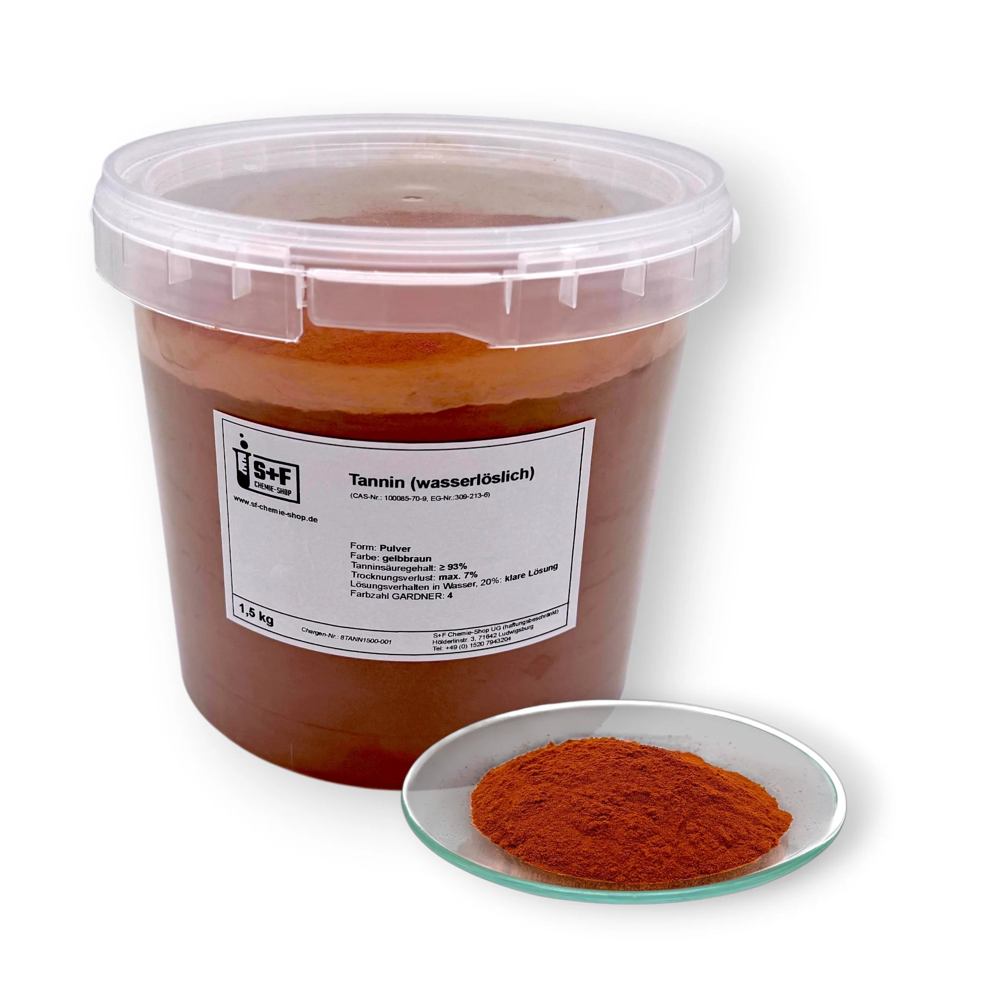 Tannin | Gerbsäure (wasserlöslich) - S+F Chemie - Shop - Chemikalie