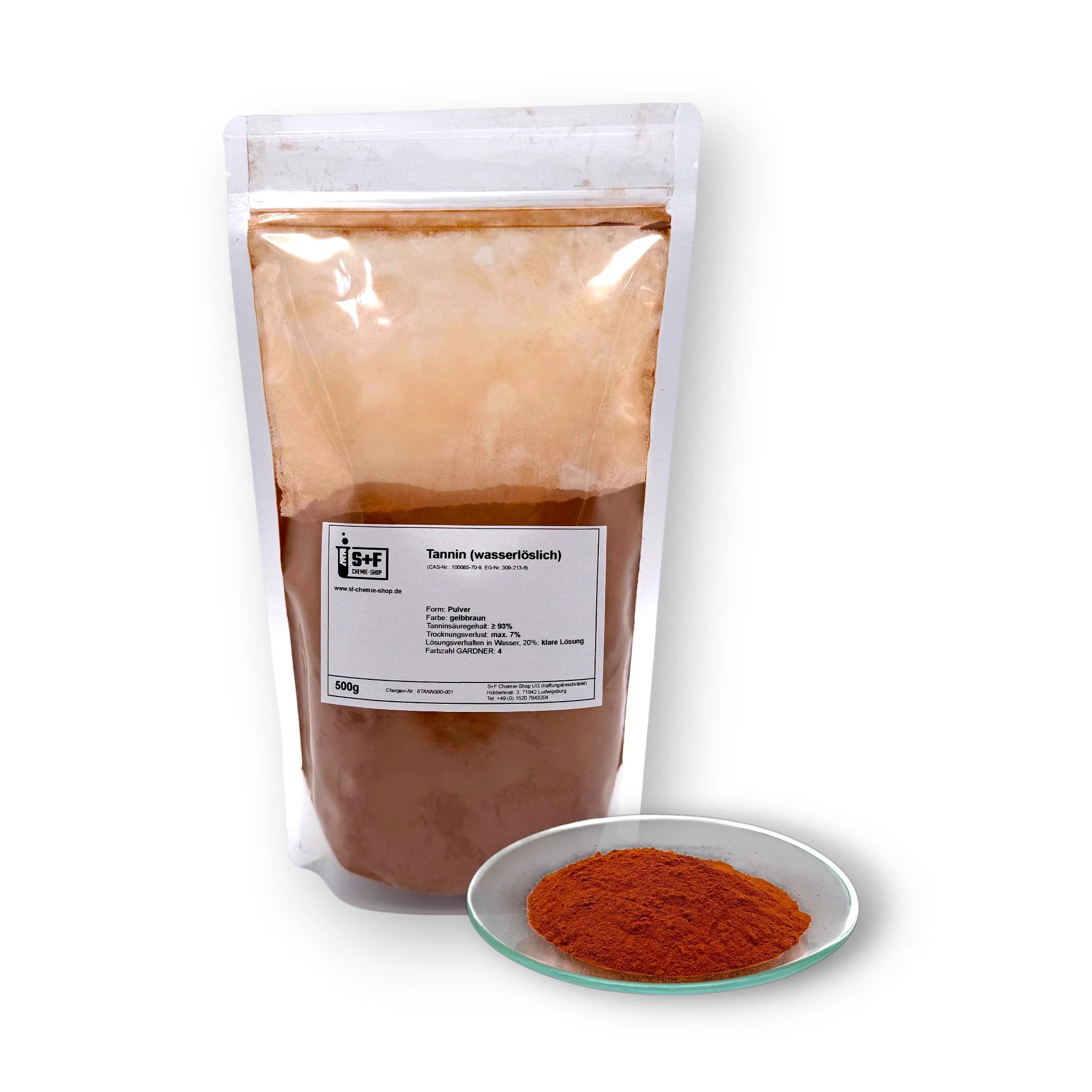 Tannin | Gerbsäure (wasserlöslich) - S+F Chemie - Shop - Chemikalie