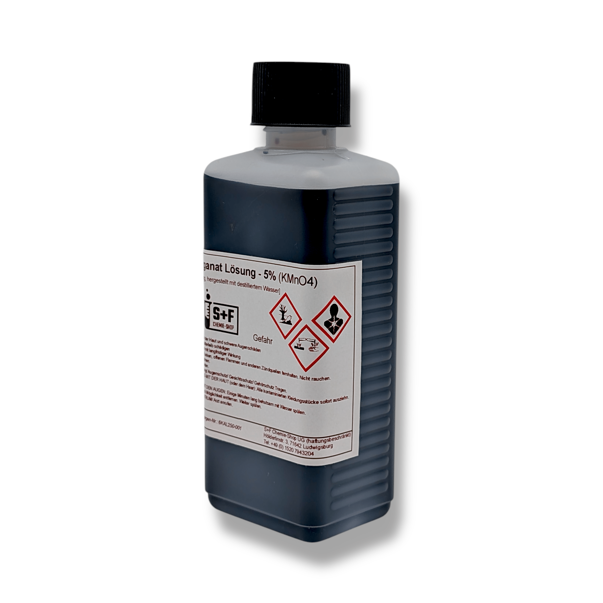 250 ml - Kaliumpermanganat Lösung (5%) - S+F Chemie - Shop - Chemikalie