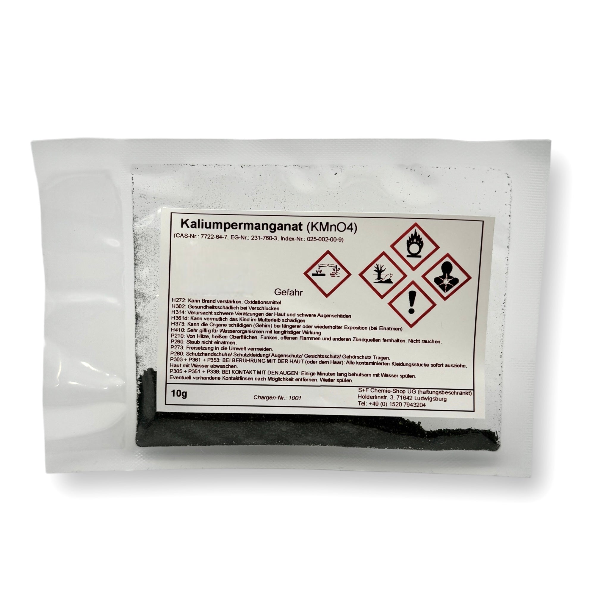 Kaliumpermanganat Pulver (KMnO4) - S+F Chemie - Shop - Chemikalie