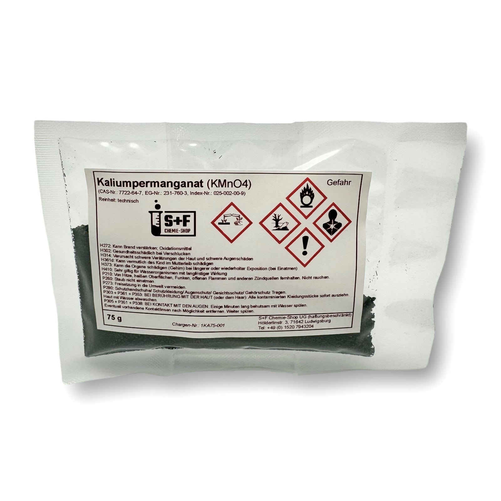 Kaliumpermanganat Pulver (KMnO4) - S+F Chemie - Shop - Chemikalie