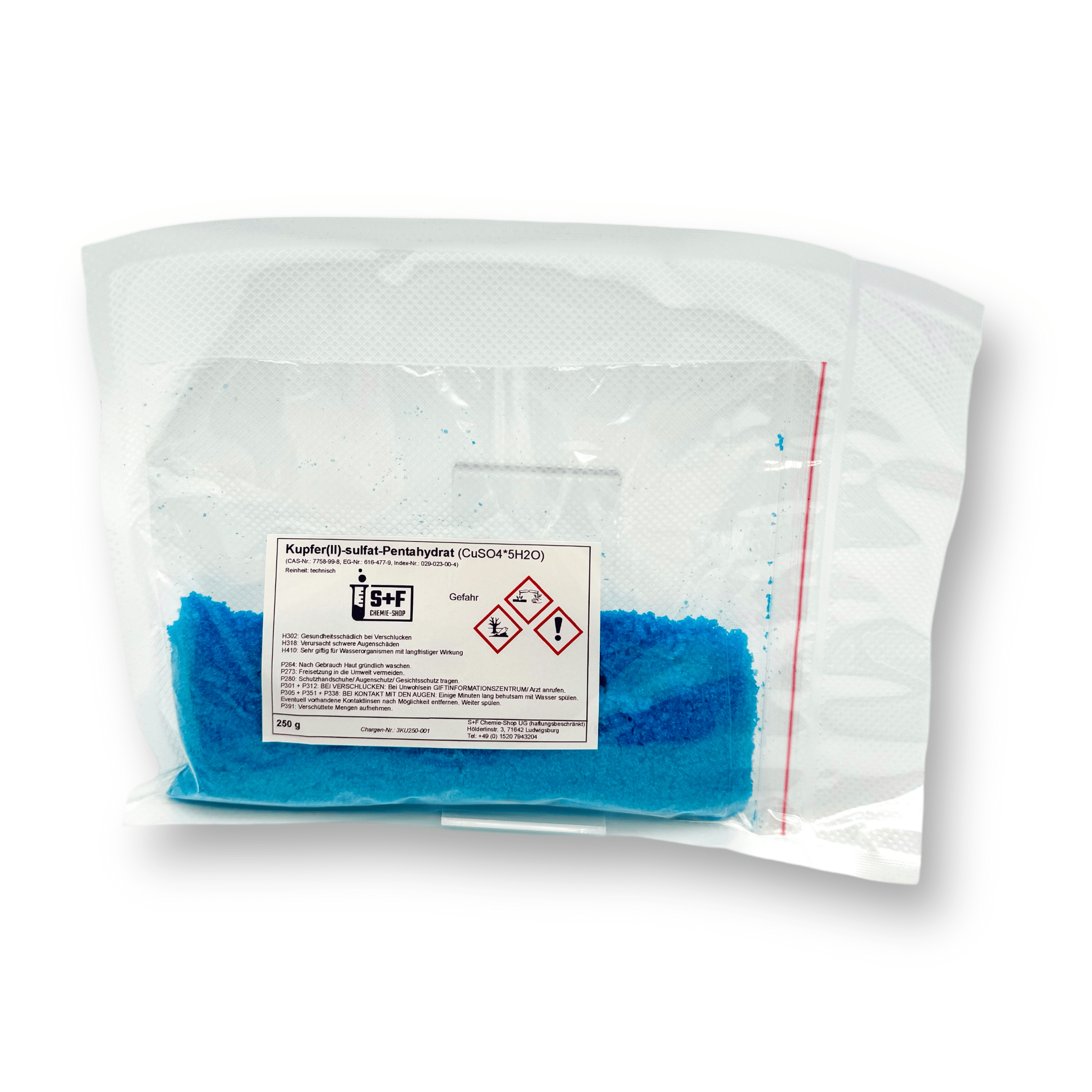 Kupfersulfat (CuSO₄ · 5H₂O) - S+F Chemie - Shop - Chemikalie
