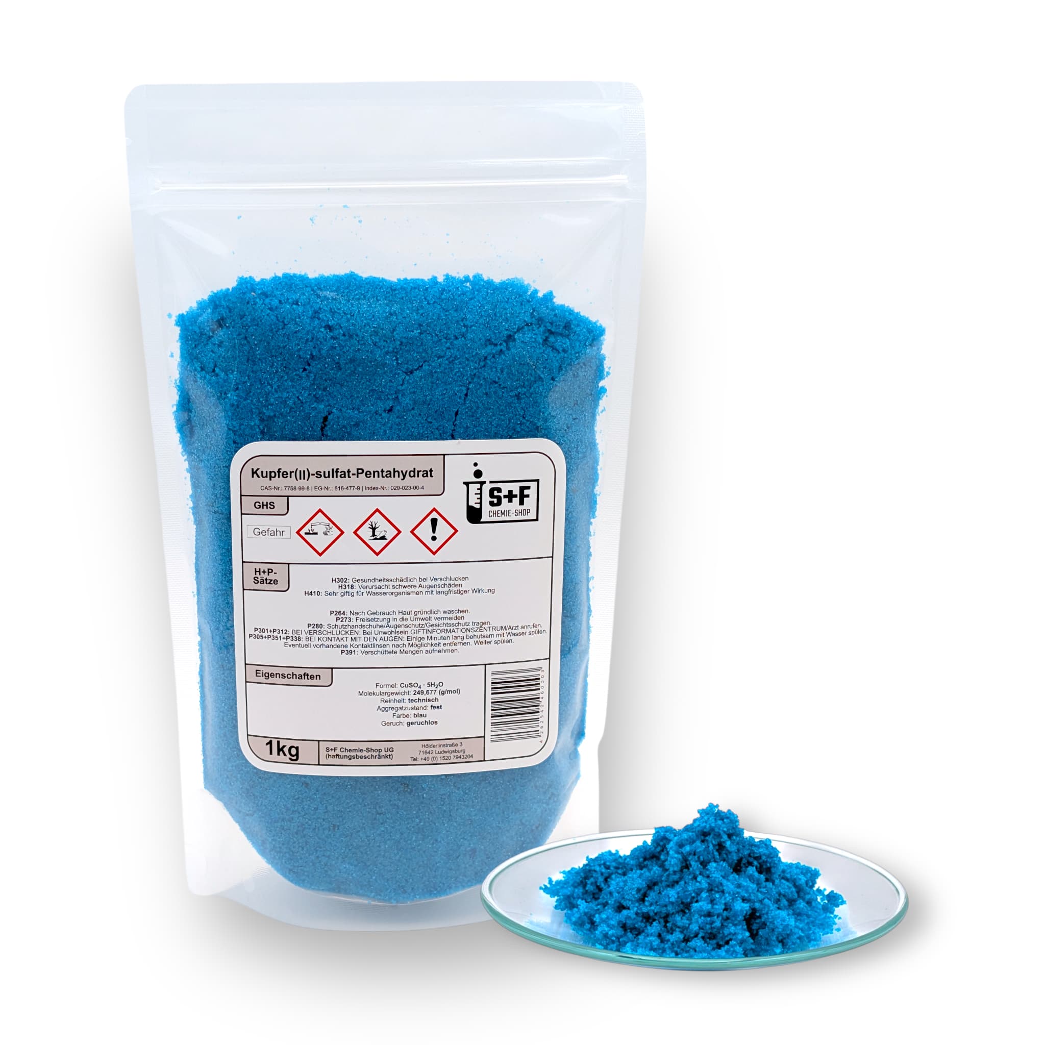 1 kg - Kupfersulfat (CuSO₄ · 5H₂O)